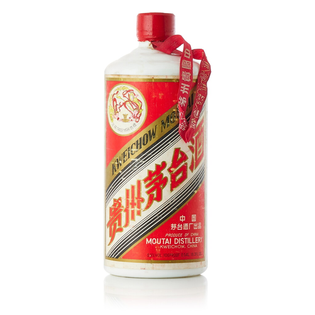 View full screen - View 1 of Lot 5085. 1975-1985年產"飛天牌"貴州茅台酒 (大飛天) Kweichow Flying Fairy Moutai circa 1975-1985 (1 BT54).