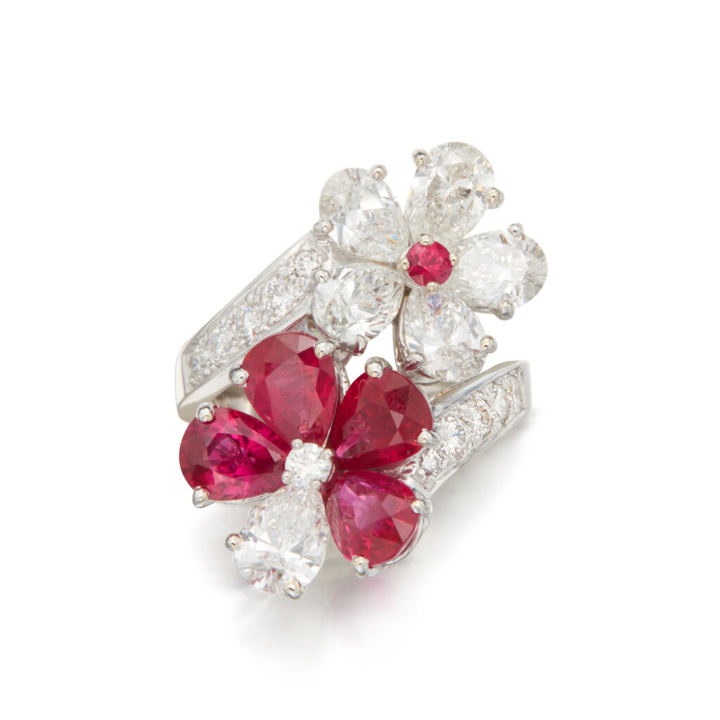 View full screen - View 1 of Lot 89. Diamond and Ruby Ring.