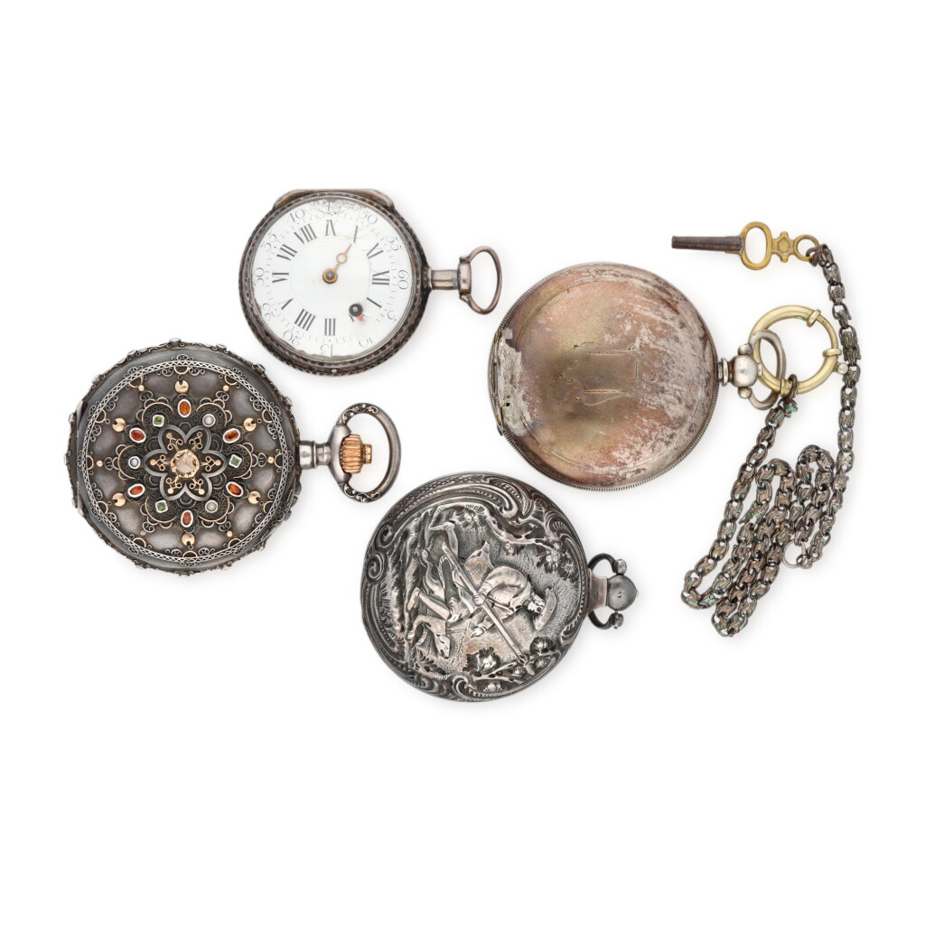 View full screen - View 1 of Lot 238. A group of four pocket watches Various dates.