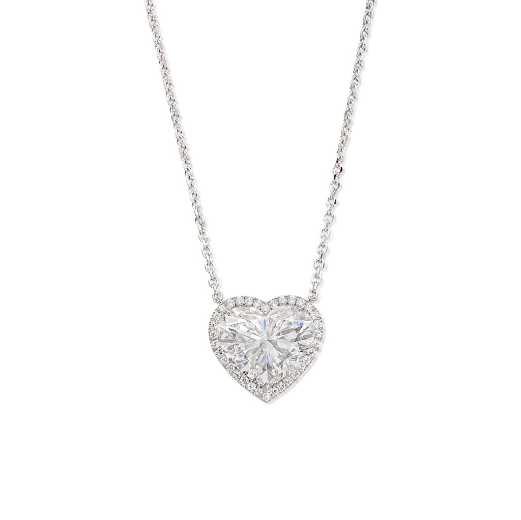 View full screen - View 1 of Lot 1846. Diamond Pendent Necklace | 6.33克拉 心形 D色 完美無瑕 鑽石 項鏈.