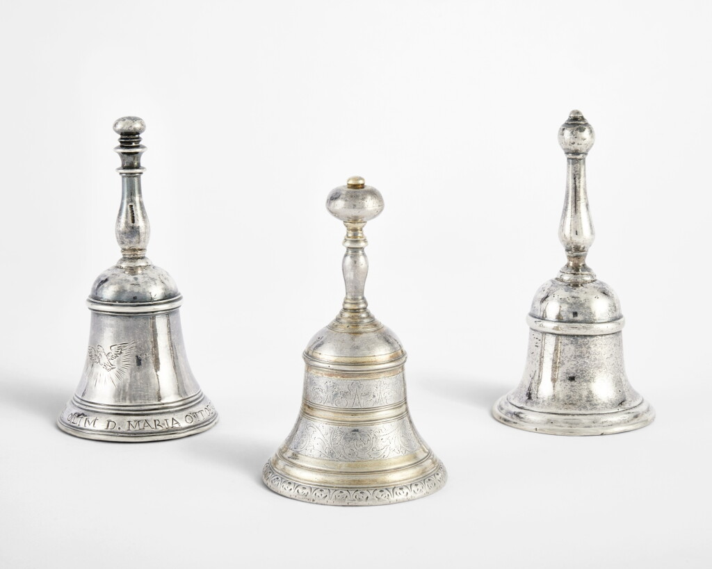 View full screen - View 1 of Lot 671. Three Continental Silver Bells, 18th Century.