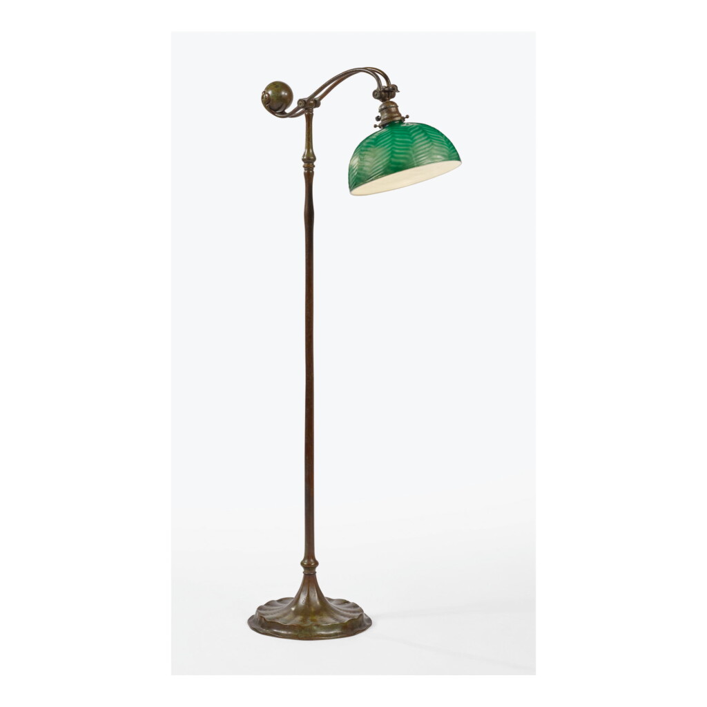 View full screen - View 1 of Lot 22. TIFFANY STUDIOS | COUNTER-BALANCE FLOOR LAMP.