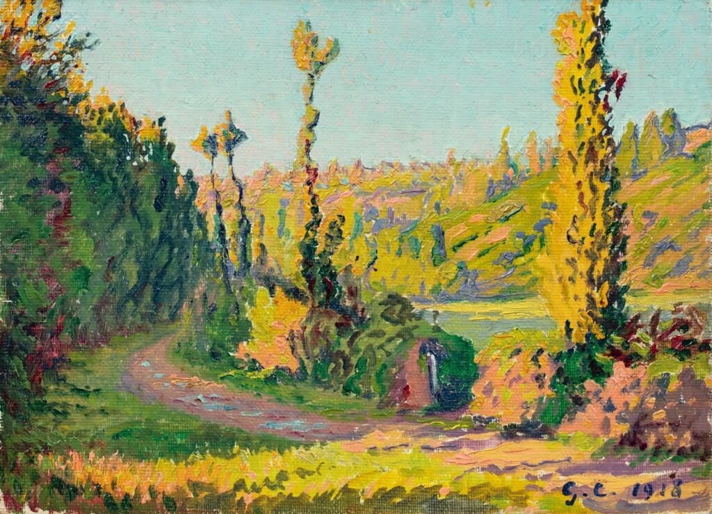 View full screen - View 1 of Lot 63. GUSTAVE CARIOT | VALLÉE DU TRIEUX, PRÈS DE GUINGAMP, LE SOIR.