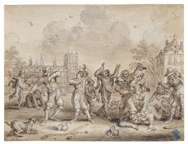 View full screen - View 1 of Lot 118. A Brawl in front of the Binnenhof, The Hague.