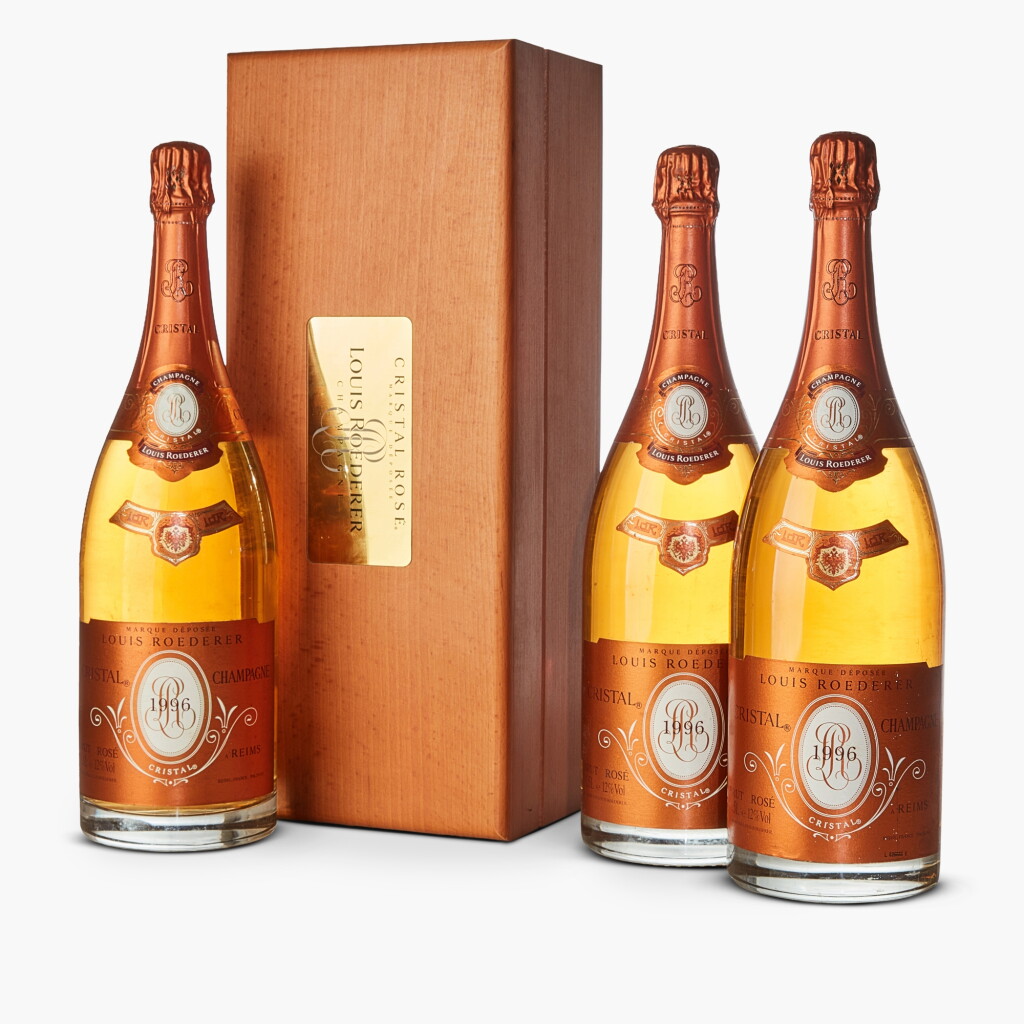 View full screen - View 1 of Lot 528. Louis Roederer, Cristal Brut Rosé 1996 (3 MAG).