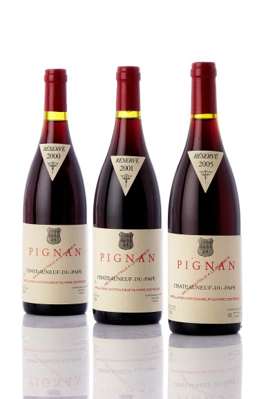 View full screen - View 1 of Lot 7092. Châteauneuf du Pape, Pignan 2001 Château Rayas (6 BT).