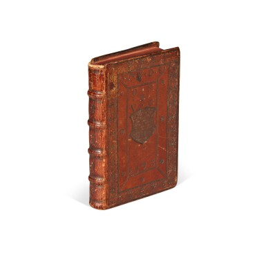 View full screen - View 1 of Lot 15. Alciati, Emblemata, Frankfurt, 1567, calf gilt with arms of Duke Friedrich Wilhelm of Saxe-Weimar.