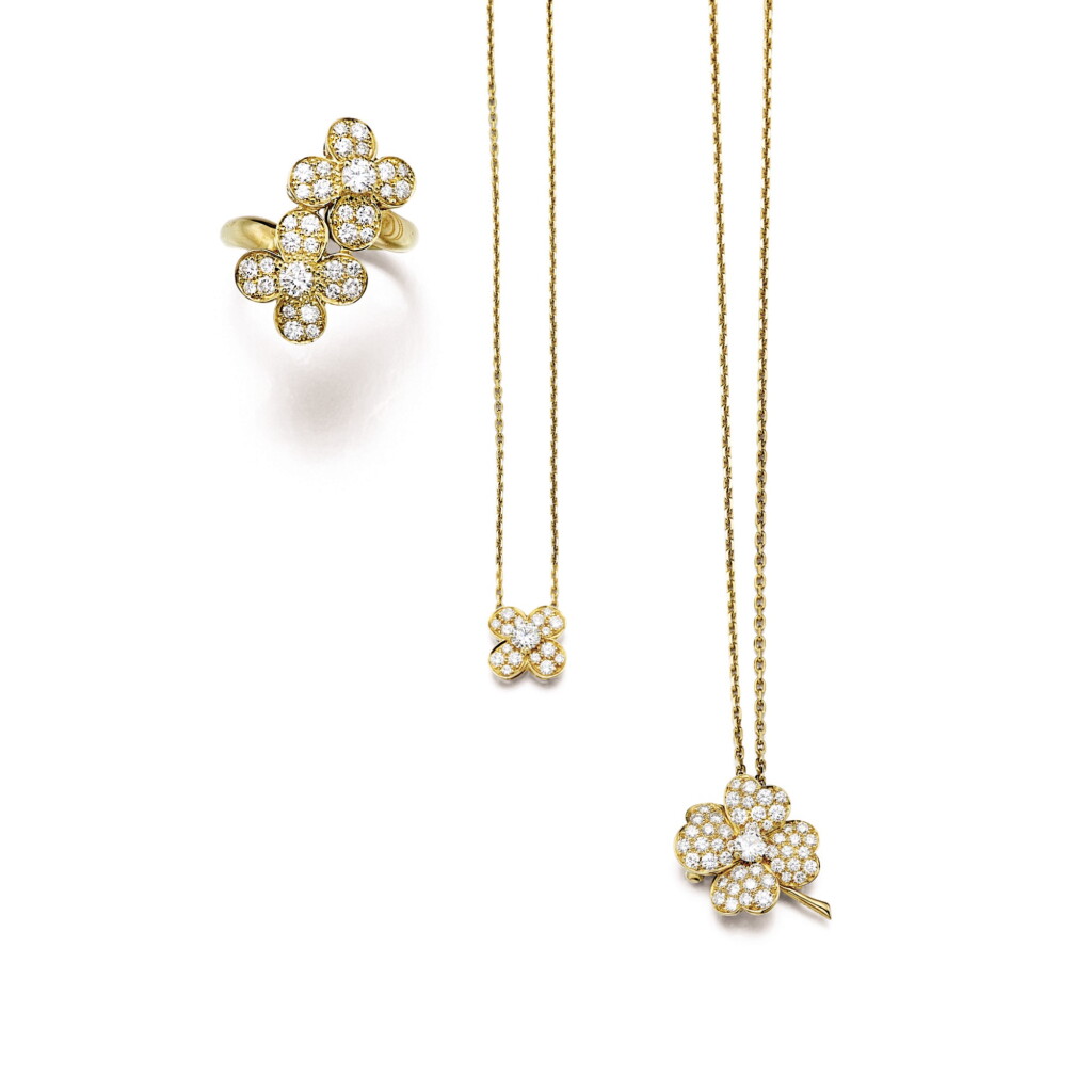 View full screen - View 1 of Lot 1606. VAN CLEEF & ARPELS | GROUP OF DIAMOND JEWELLERY 梵克雅寶 | 鑽石珠寶首飾.