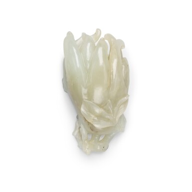 View full screen - View 1 of Lot 71. A celadon jade finger citron, Qing dynasty, 19th century | 清十九世紀 青玉佛手.