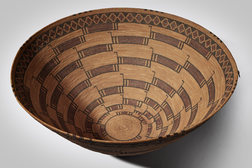 View full screen - View 1 of Lot 5. Yokuts Polychrome Storage Basket.