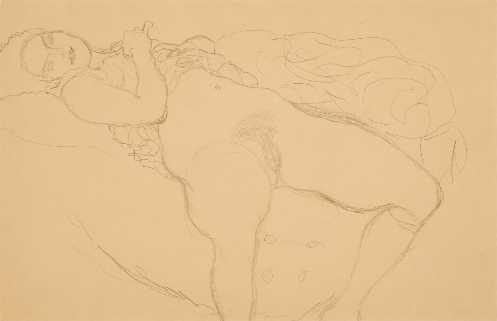 View full screen - View 1 of Lot 214. Liegender Halbakt (Reclining Semi-Nude).