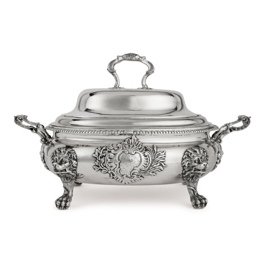 View full screen - View 1 of Lot 241. A George II Silver Soup Tureen and a Cover, John Jacobs, London, 1749.