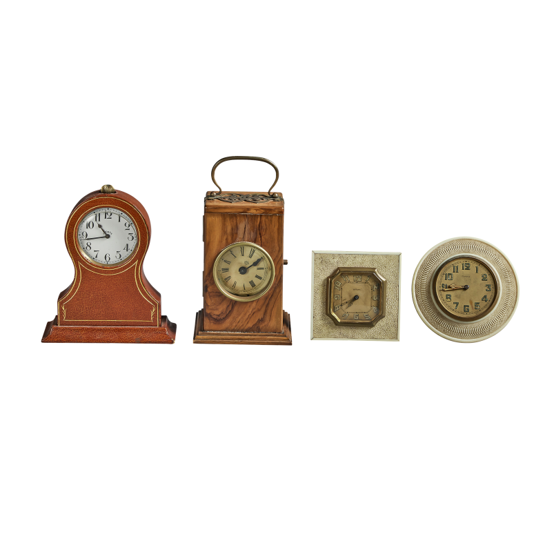 Vintage American Grouping Of Tabletop Clocks Available For Immediate