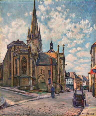 View full screen - View 1 of Lot 79. GUSTAVE CARIOT | EGLISE, GUINGAMP, RUE NOTRE-DAME.