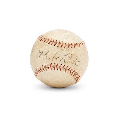 View full screen - View 1 of Lot 62. Babe Ruth and Lou Gehrig Signed Baseball.