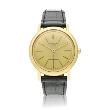 View full screen - View 1 of Lot 232. Reference 3440 A yellow gold wristwatch, Made in 1961.