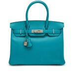 Bleu Paon Epsom Birkin 30 Palladium Hardware, 2016