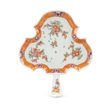 View full screen - View 1 of Lot 666. A Meissen porcelain trefoil tray, circa 1740.