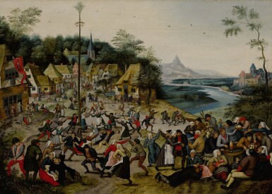 View full screen - View 1 of Lot 12. PIETER BRUEGHEL THE YOUNGER | ST. GEORGE'S KERMIS WITH THE DANCE AROUND THE MAYPOLE.