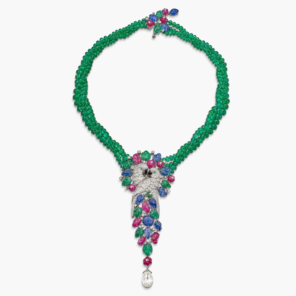 View full screen - View 1 of Lot 1805. An Impressive Coloured Stone and Diamond 'Tutti Frutti' Pendent Necklace | 卡地亞 | 瑰麗珍罕 寶石 配 鑽石 'Tutti Frutti' 項鏈.