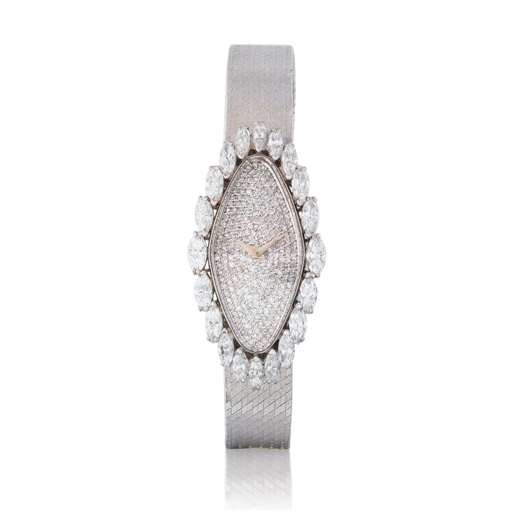 View full screen - View 1 of Lot 144. Montre bracelet de dame diamants | Lady's diamond bracelet watch.