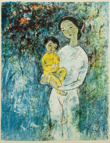 View full screen - View 1 of Lot 20. Vu Cao Dam (1908-2000), Maternity | 武高談 (1908-2000), 母與子.