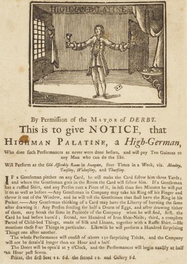 View full screen - View 1 of Lot 481. Palatine, Highman | "such Performances as never were done before" .