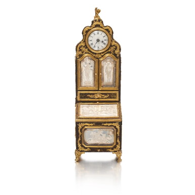 View full screen - View 1 of Lot 273. A Gold-Mounted Rock-Crystal, Enamel, Leather and Silk Necessaire à secretaire, Nineteenth Century with Earlier Elements.