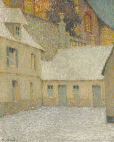 View full screen - View 1 of Lot 141. La Maison sous l’église, neige, Gerberoy.
