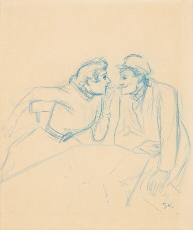 View full screen - View 1 of Lot 105. A Couple chatting | Couple discutant.