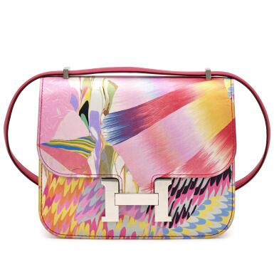 View full screen - View 1 of Lot 85. Limited Edition Marble Silk and Rose Mexico Swift Mini Constance 18 Palladium Hardware, 2021.