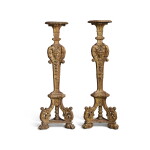 A Near Pair of Régence Style Giltwood Torchères