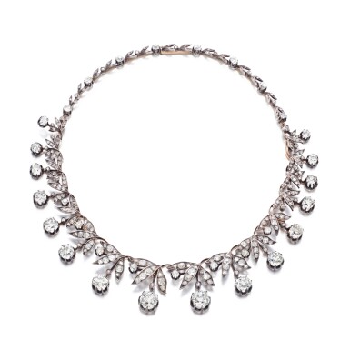 View full screen - View 1 of Lot 343. Diamond necklace, circa 1900 | 鑽石項鏈,約1900年.