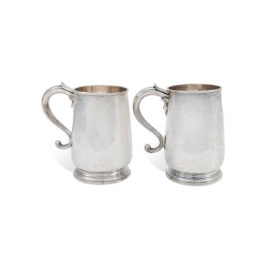 View full screen - View 1 of Lot 112. A Pair of American Silver Canns of Medical Interest, Knight Leverett, Boston, Circa 1745.