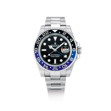 View full screen - View 1 of Lot 2014. ROLEX | GMT-MASTER II "BATMAN", REFERENCE 116710BLNR, A STAINLESS STEEL DUAL TIME ZONE WRISTWATCH WITH DATE AND BRACELET, CIRCA 2016 | 勞力士 | "GMT-Master II “Batman"" 型號116710BLNR 精鋼兩地時間鏈帶腕錶,備日期顯示,錶殼編號R12953C2,約2016年製".