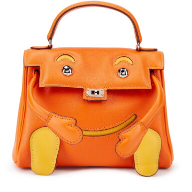 View full screen - View 1 of Lot 3061. Limited Edition Orange H and Jaune Soleil Swift Quelle Idole Kelly Doll Palladium Hardware, 2011.
