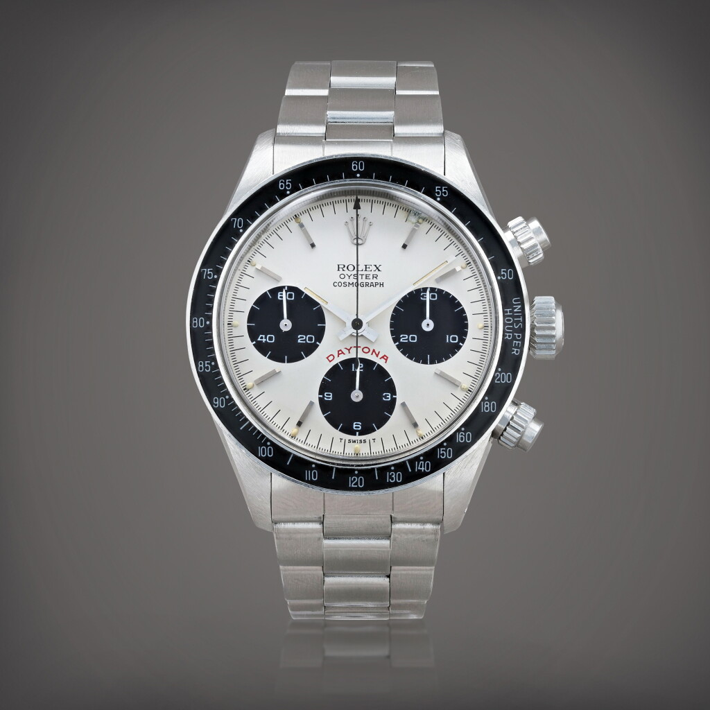 View full screen - View 1 of Lot 353. Daytona 'Big Red', reference 6263 Montre bracelet chronographe en acier | Stainless steel chronograph wristwatch with bracelet Vers 1979 | Circa 1979.
