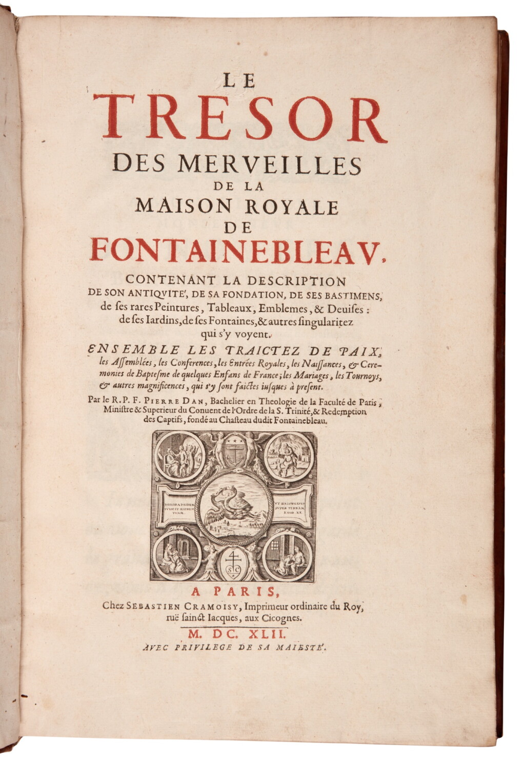 View full screen - View 1 of Lot 101. Dan, Le tresor des merveilles, Paris, 1642, contemporary tan calf, Foucault-Macclesfield copy.