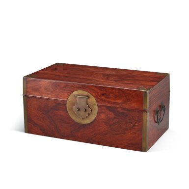View full screen - View 1 of Lot 375. A huanghuali document box, Qing dynasty, 17th century | 清十七世紀 黃花梨小箱.