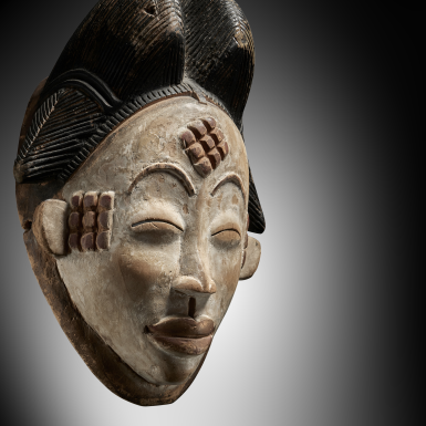 View full screen - View 1 of Lot 66. Punu Mask, Gabon.