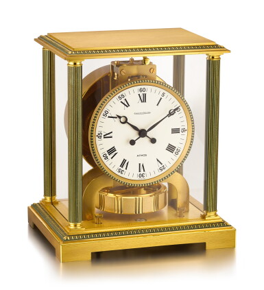 View full screen - View 1 of Lot 8006. JAEGER-LECOULTRE | ATMOS VENDÔME, REFERENCE 5834, A GILT BRASS ATMOS CLOCK, CIRCA 1970.