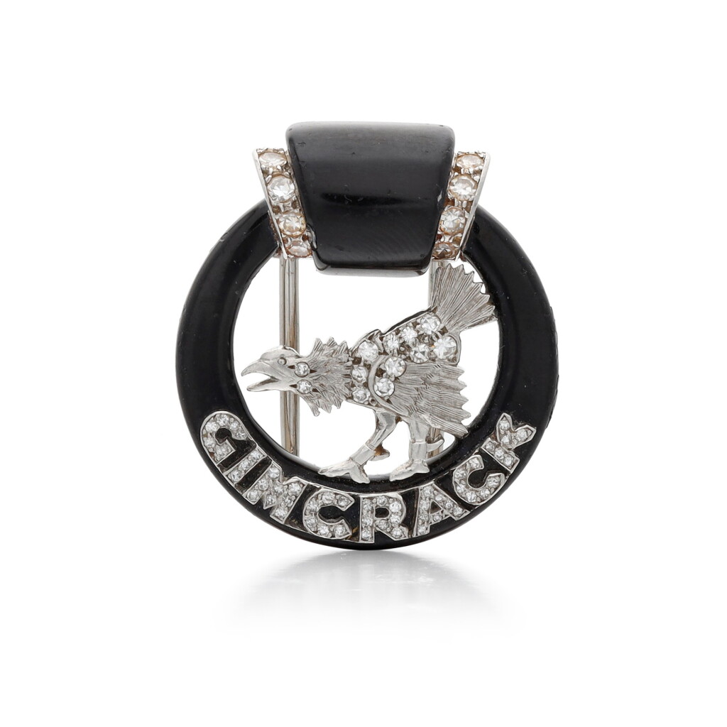 View full screen - View 1 of Lot 371. Enamel and diamond brooch, 1920s.