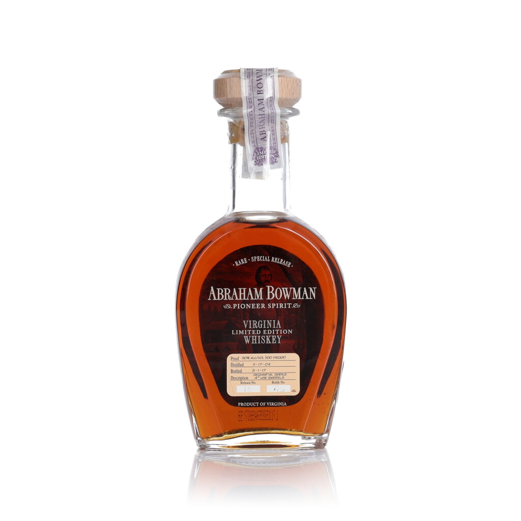 View full screen - View 1 of Lot 152. Abraham Bowman Sequential Series 4th Use Barrels 100 Proof 2004 (1 BT 37.5 cl).