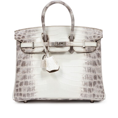 View full screen - View 1 of Lot 686. Blanc Matte Niloticus Crocodile Himalaya Birkin 25 Palladium Hardware, 2023.