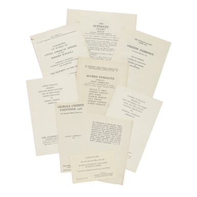 View full screen - View 1 of Lot 11. GEORGIA O'KEEFFE | COLLECTION OF O'KEEFFE GALLERY CATALOGUES, 1917–1958.