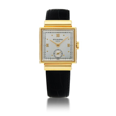 View full screen - View 1 of Lot 912. REF 1486 YELLOW GOLD WRISTWATCH WITH HOODED LUGS MADE IN 1947.