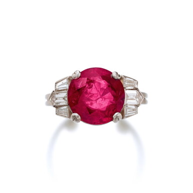 View full screen - View 1 of Lot 979. Ruby and Diamond Ring.