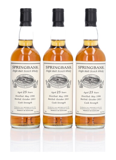 View full screen - View 1 of Lot 258. Springbank Private Cask 25 Year Old 54.1 abv 1996 (3 Bottles 70cl).