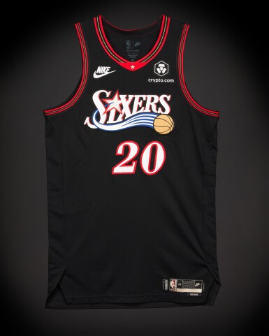 View full screen - View 1 of Lot 50. Jared McCain Philadelphia 76ers 2025-2026 Game Worn Classic Edition Jersey.