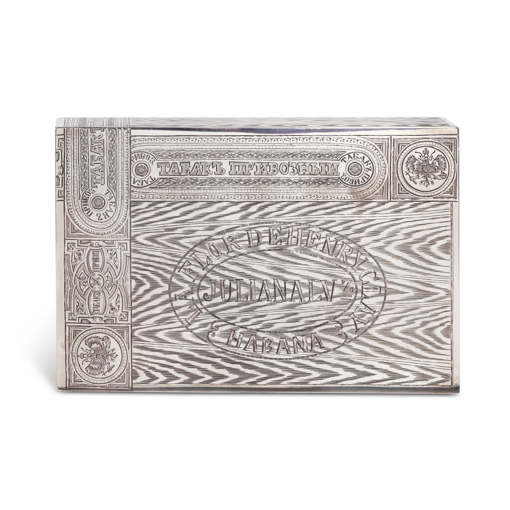 View full screen - View 1 of Lot 76. A silver trompe l’oeil cigar box, Moscow, 1908-1917.